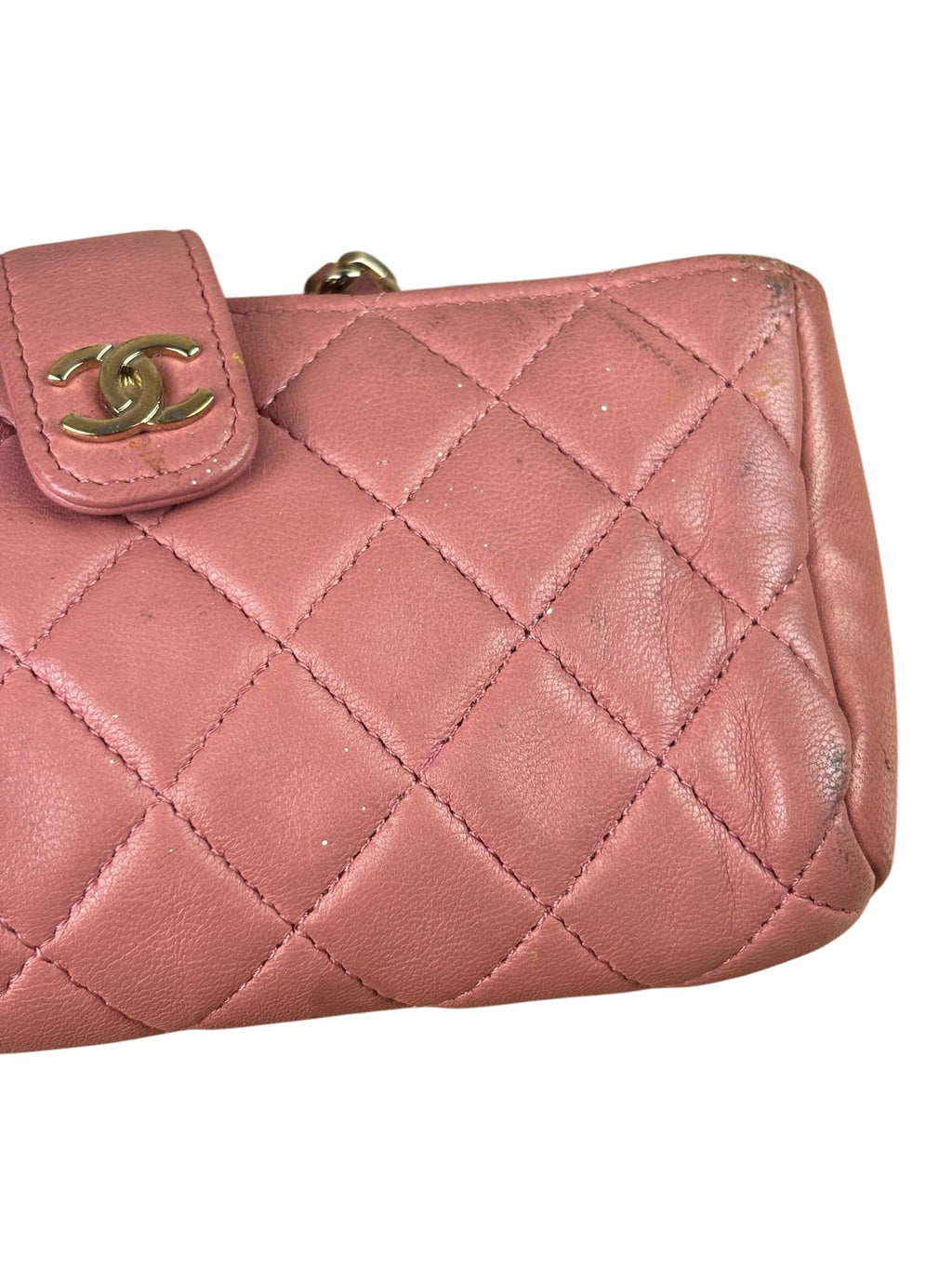 Chanel Pink Quilted Lambskin Crossbody Bag 2014