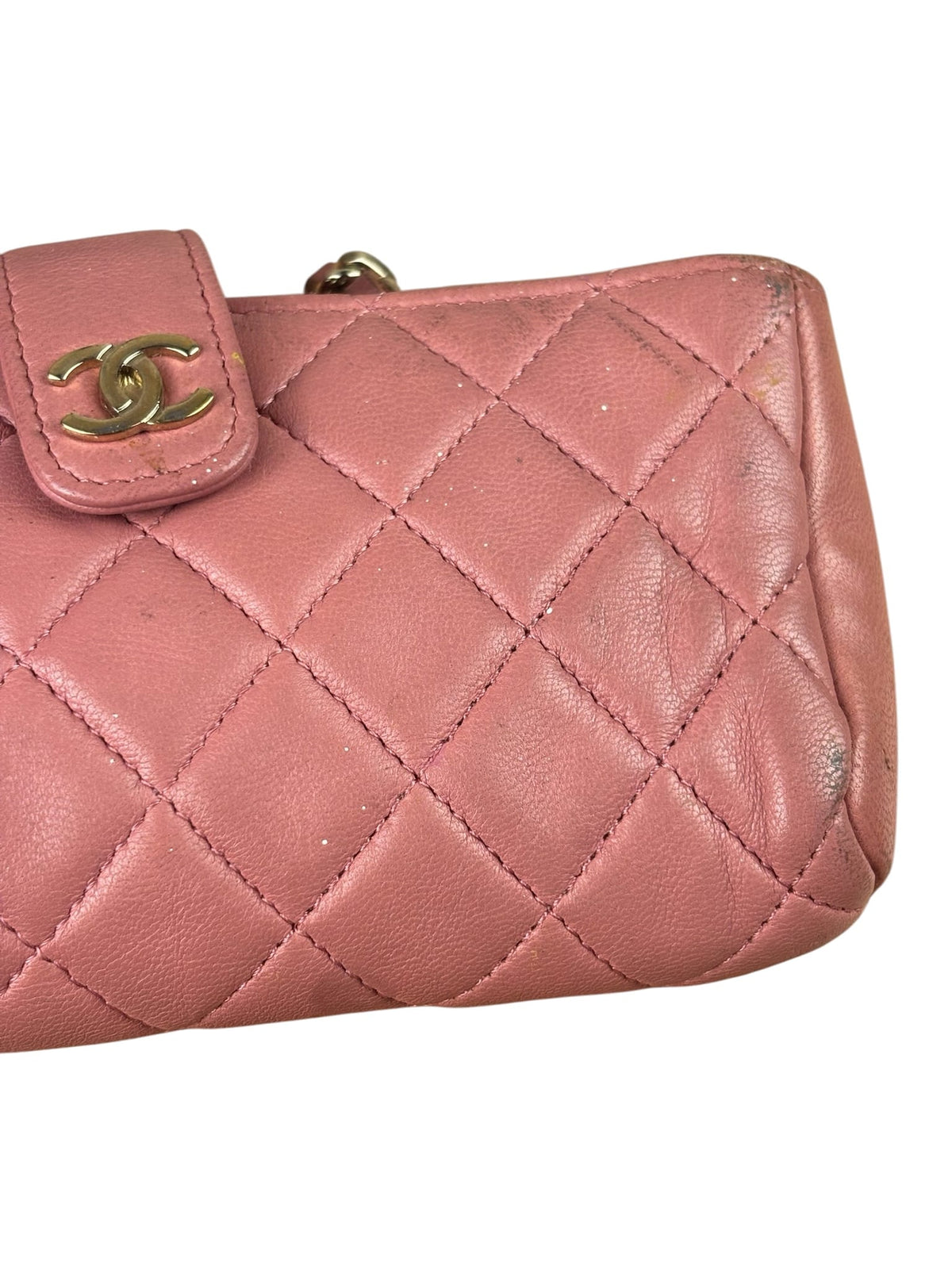 Chanel Pink Quilted Lambskin Crossbody Bag 2014