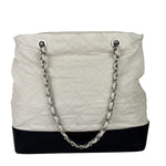 Chanel White Quilted Leather Gabrielle Shopping Tote 2010