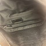 Fendi Vintage Black Leather Double Flap Baguette