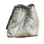Chanel Vintage White Quilted Leather Chain Me Tote 2010