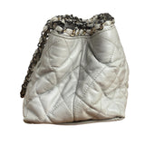 Chanel Vintage White Quilted Leather Chain Me Tote 2010