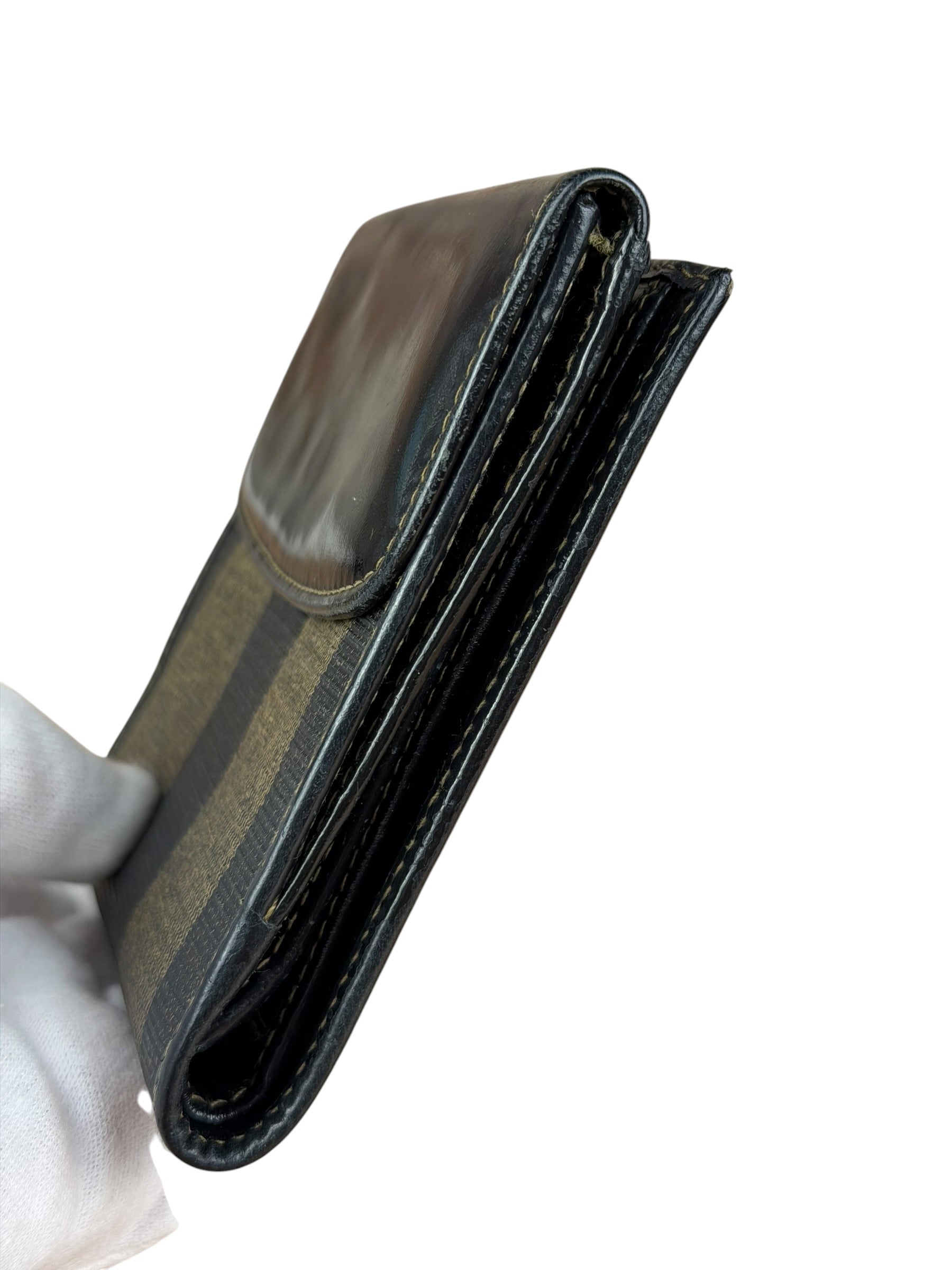 Fendi Vintage Striped Pequin Wallet