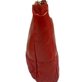Chanel Vintage Red Quilted Lambskin Tote 1989