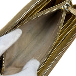 Prada Metallic Gold Saffiano Leather Zip-Around Wallet