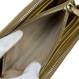 Prada Metallic Gold Saffiano Leather Zip-Around Wallet