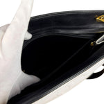 Chanel Vintage Black/White Leather CC Chain Tote '89-'91