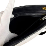 Chanel Vintage Black/White Leather CC Chain Tote '89-'91