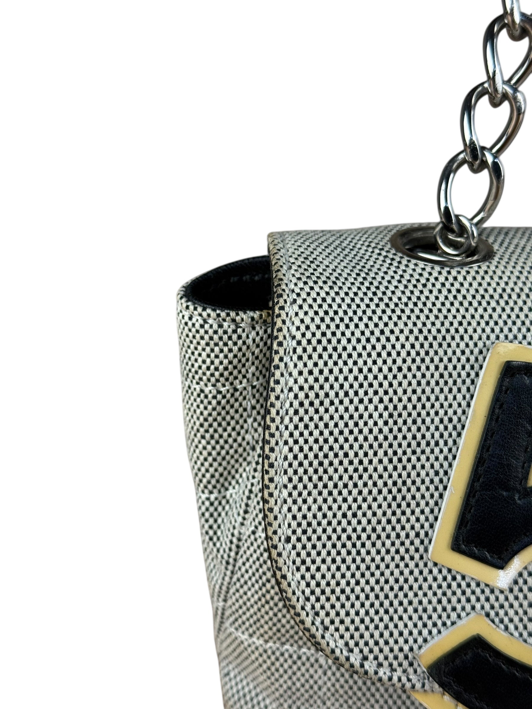 Chanel 2005 Canvas Camellia No. 5 Flap Shoulder Bag
