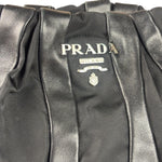 Prada Black Tessuto Nylon/Leather Trim Waves Hobo Bag