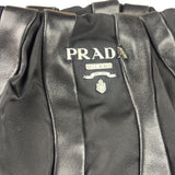 Prada Black Tessuto Nylon/Leather Trim Waves Hobo Bag
