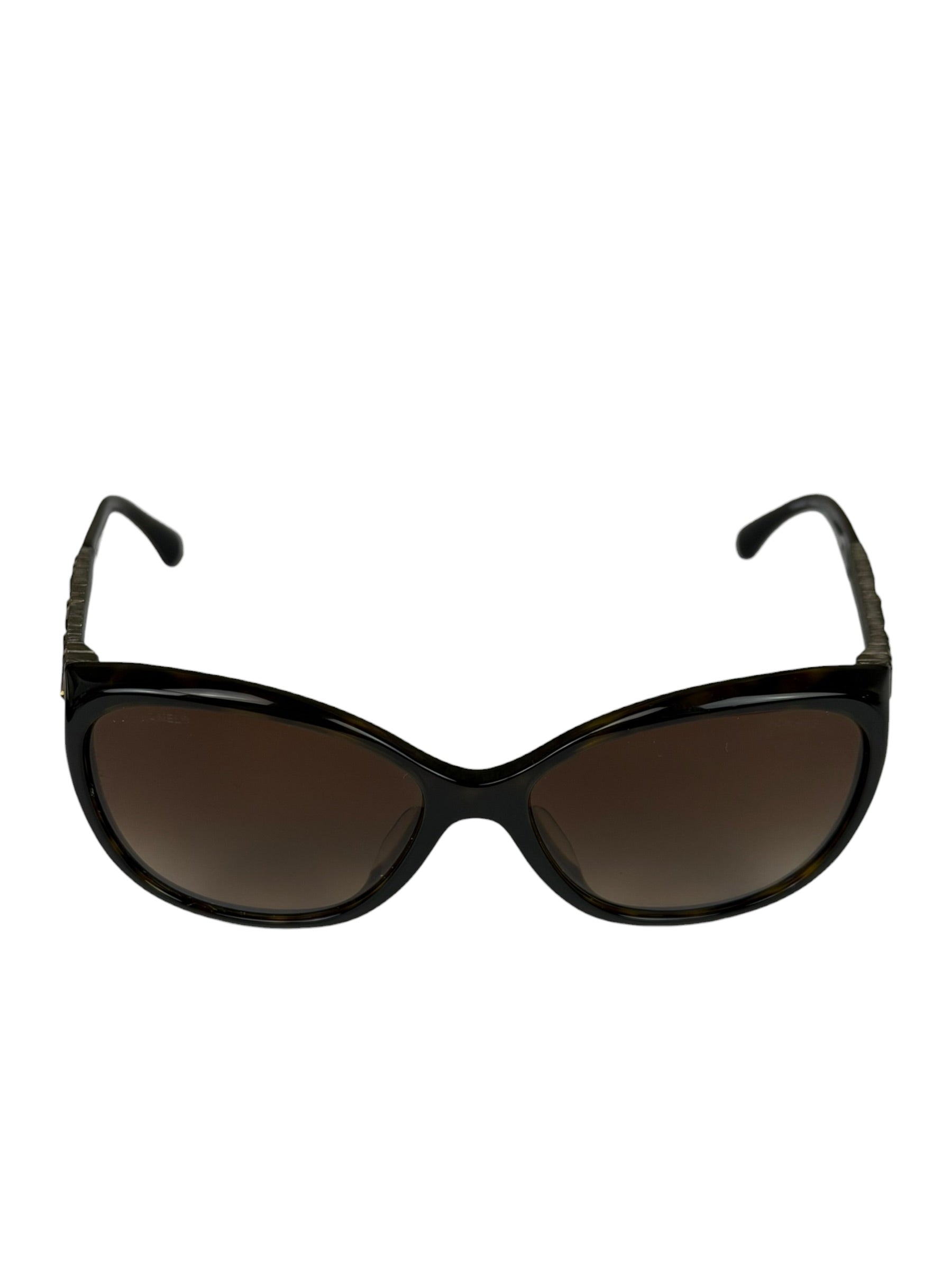 Chanel Brown 5309-B-A Crystal Baguette Bijou Cat-Eye Sunglasses