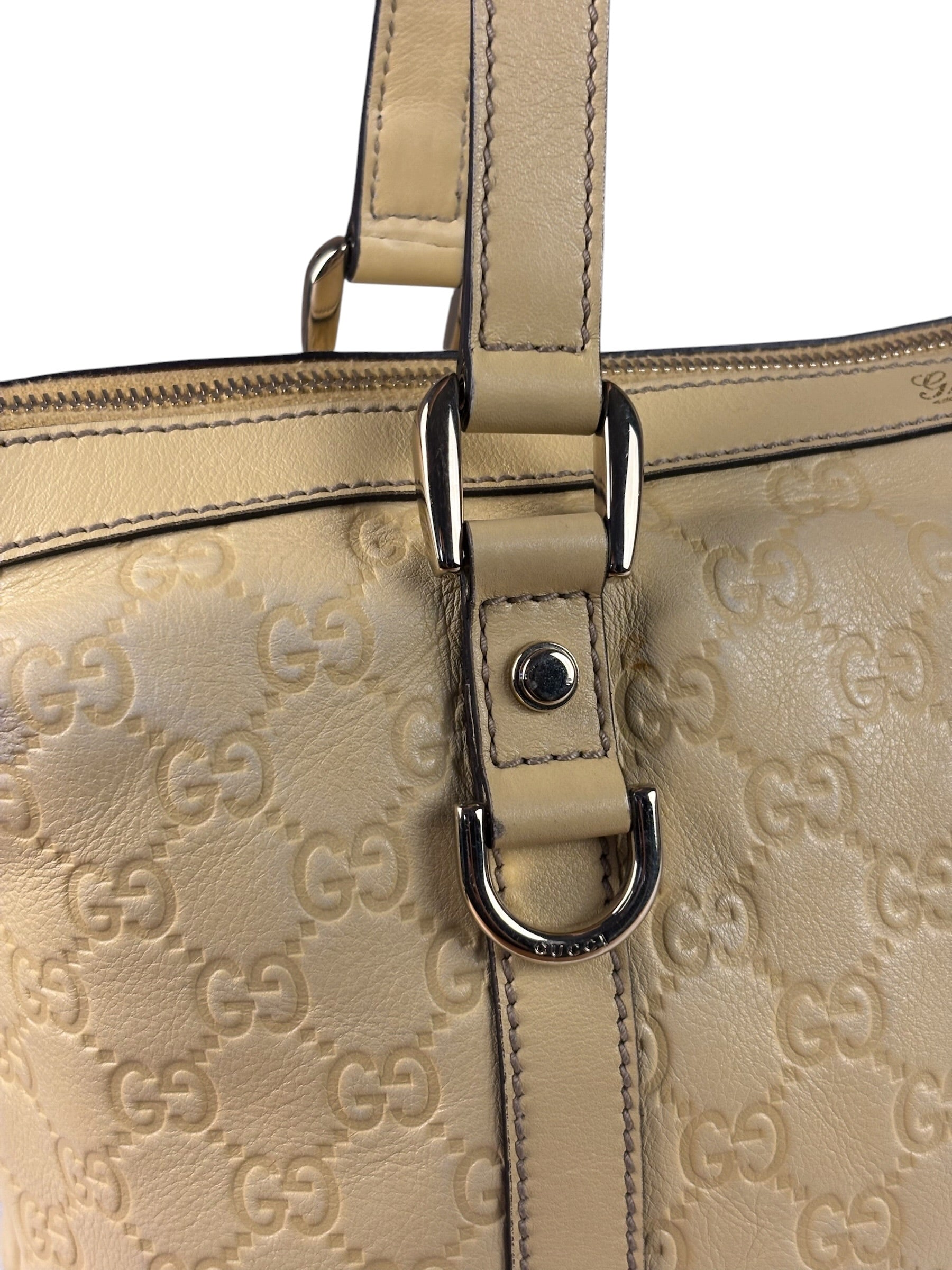 Gucci Yellow Leather GG Abbey Shoulder Bag
