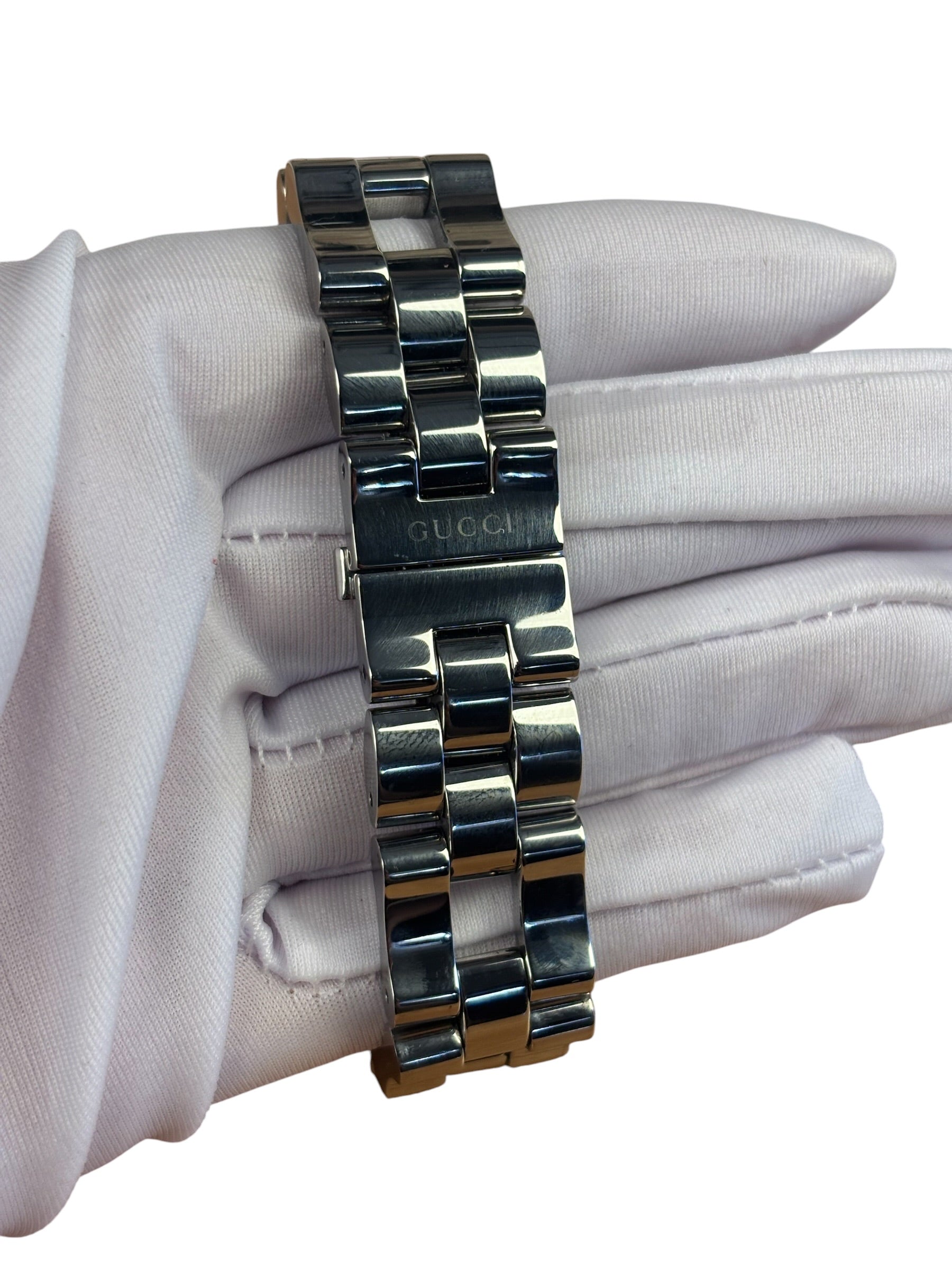 Gucci 2305L Black Dial Stainless Chain Band