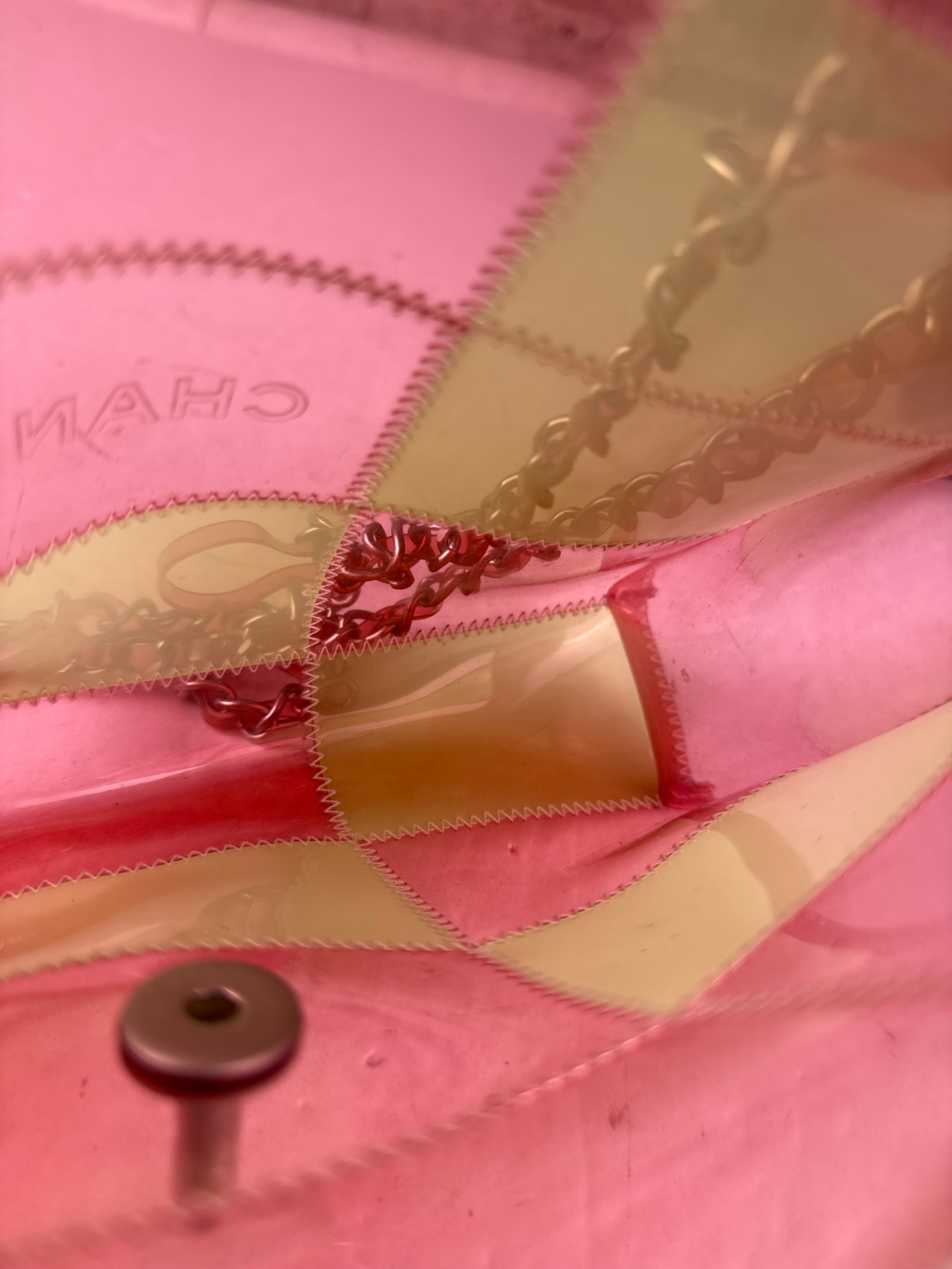 Chanel Pink/Beige PVC Patchwork Flap Bag 1997