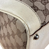 Gucci Leather Trim Monogram Canvas Web Stripe Tote Bag
