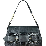 Fendi B Biz Black Leather Shoulder Bag