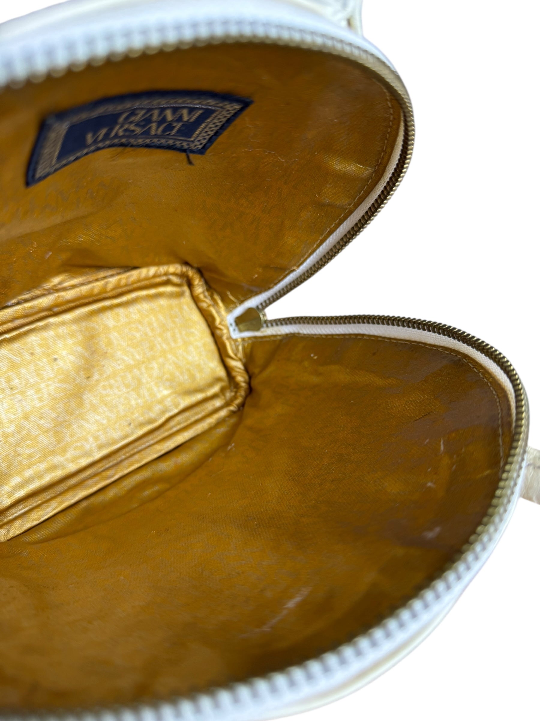 Versace Vintage Mini Osctrich Leather Top Handle Bag