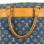 Louis Vuitton Denim Leather Trim Monogram Flat Tote Bag
