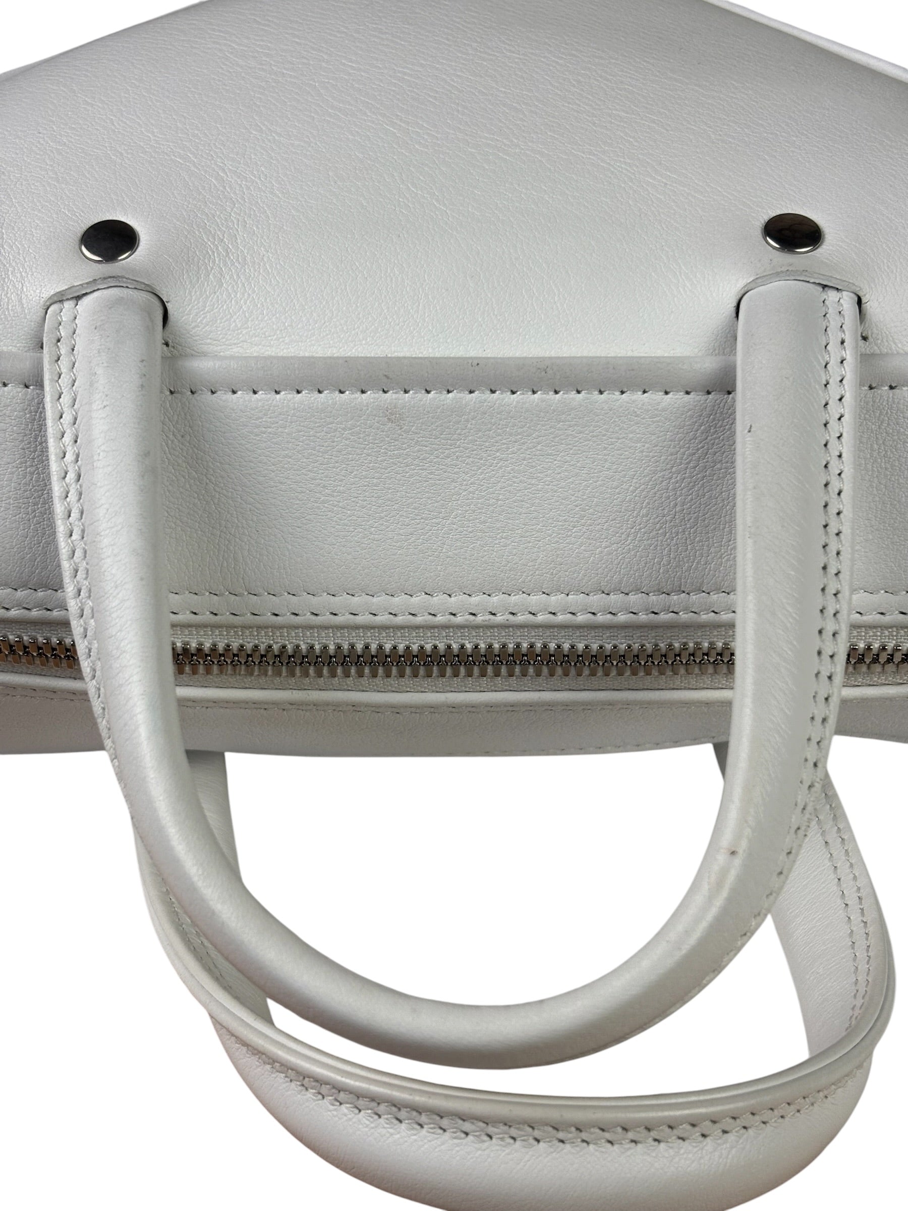 Balenciaga White Leather Triangle Two-Way Bag