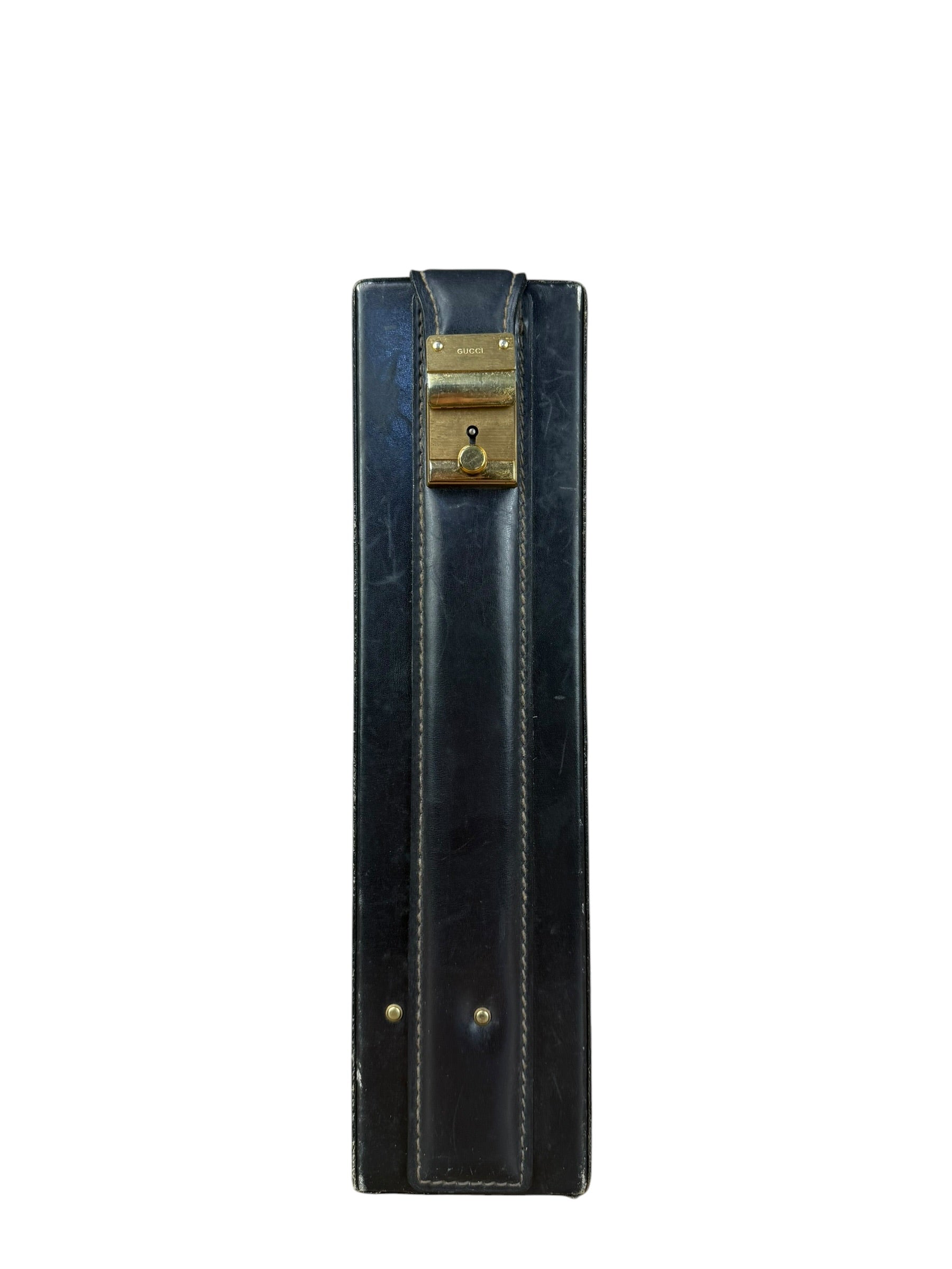 Gucci Navy Suede Vintage Briefcase
