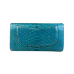 Chanel Turquoise Blue Python Long Wallet 2014