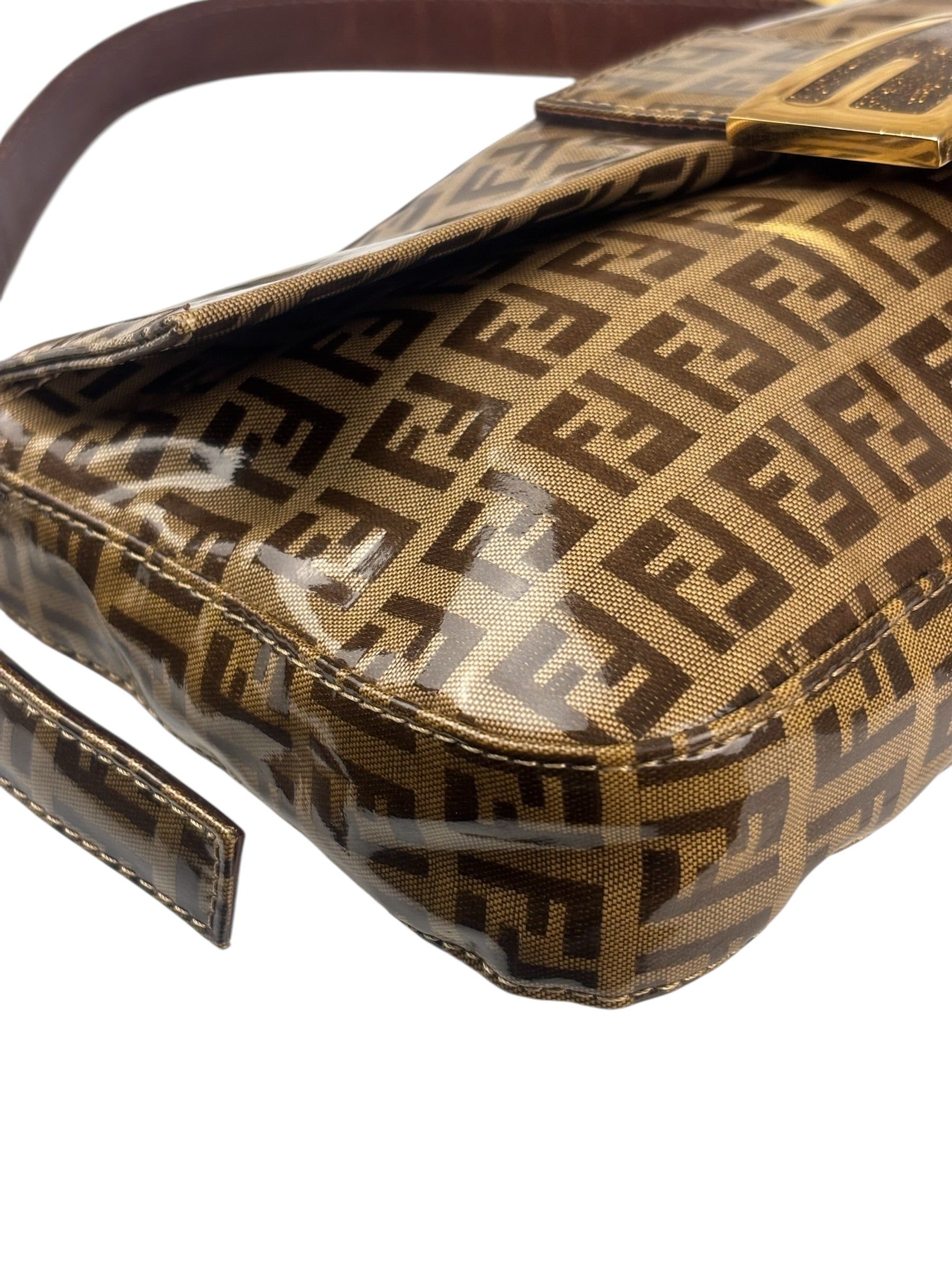 Fendi Brown PVC Zucca Baguette