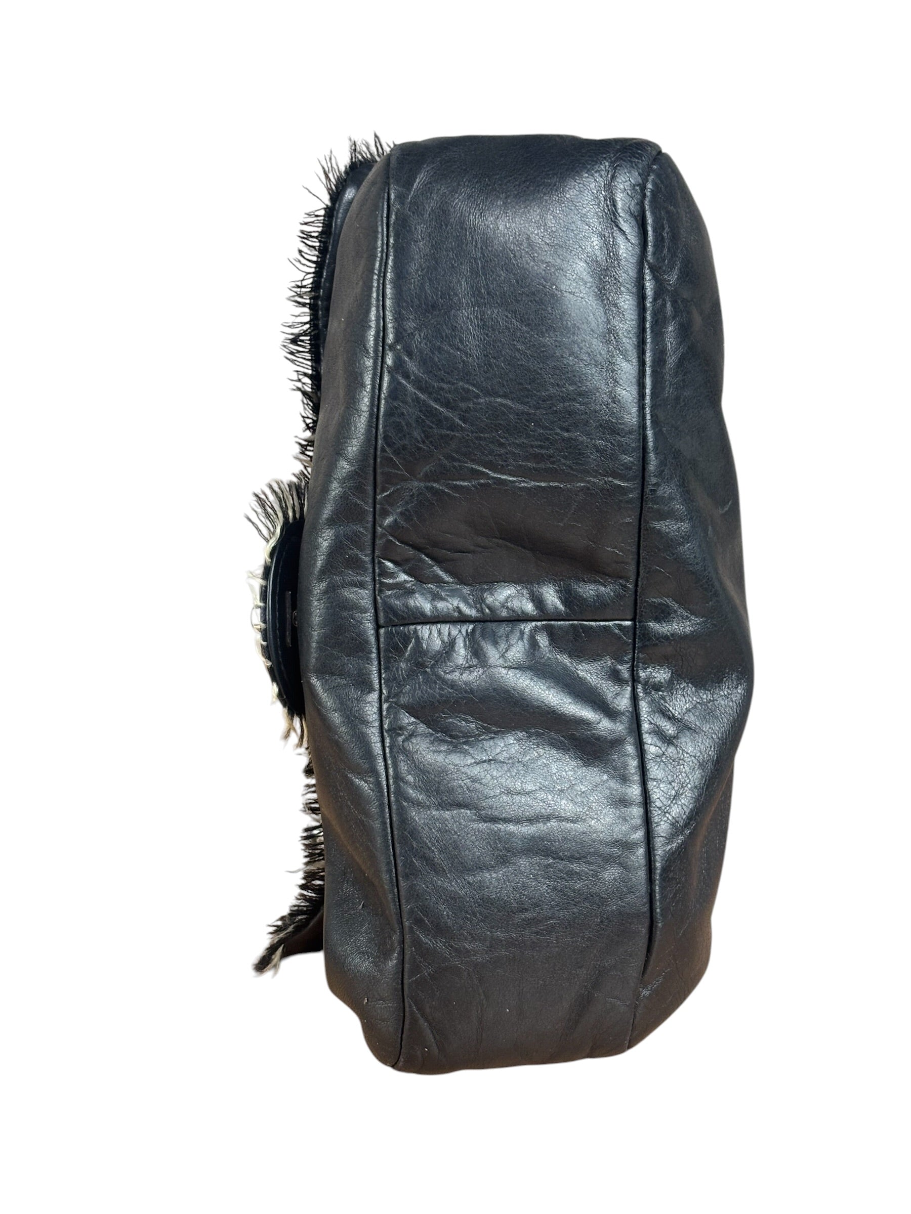 Chanel Black Classic Flap Tweed Shoulder Bag 2010