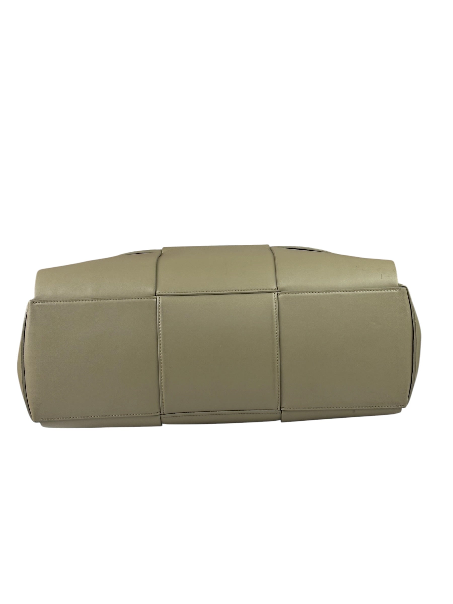 Bottega Veneta Olive Green Leather Intrecciato Arco Two-Way Bag