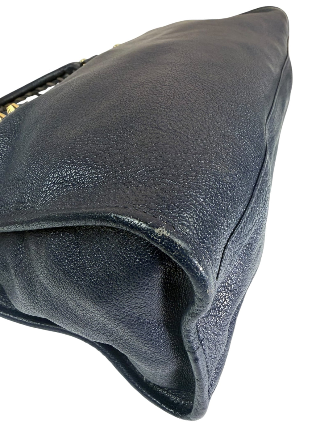 Balenciaga Navy Leather Velo Moto Two-Way Bag