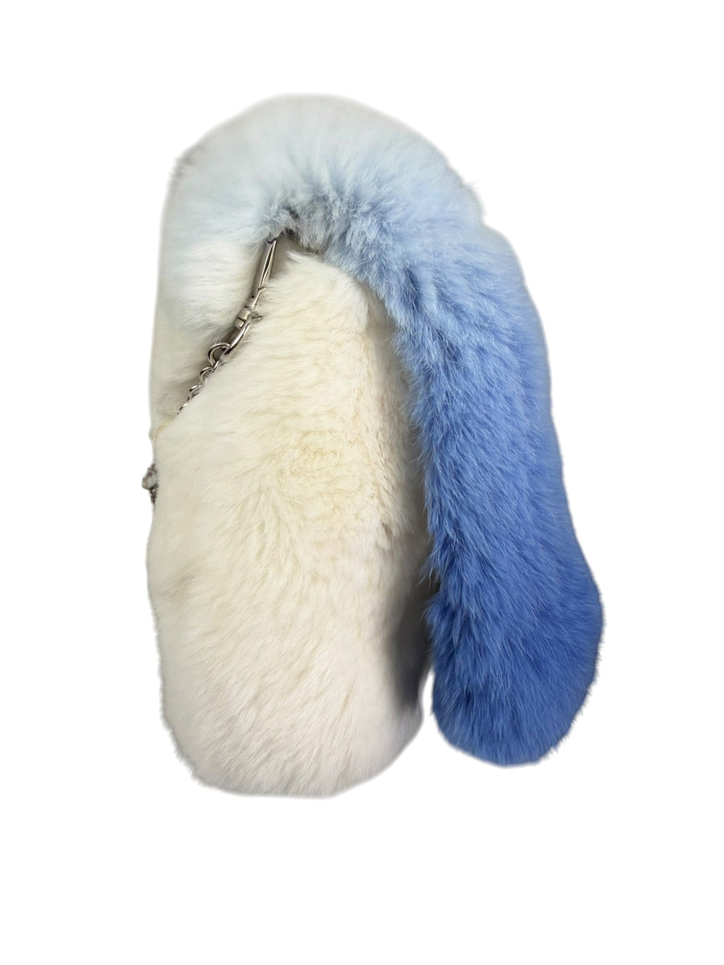Miu Miu Blue Gradient Fur Crystal Flap Bag