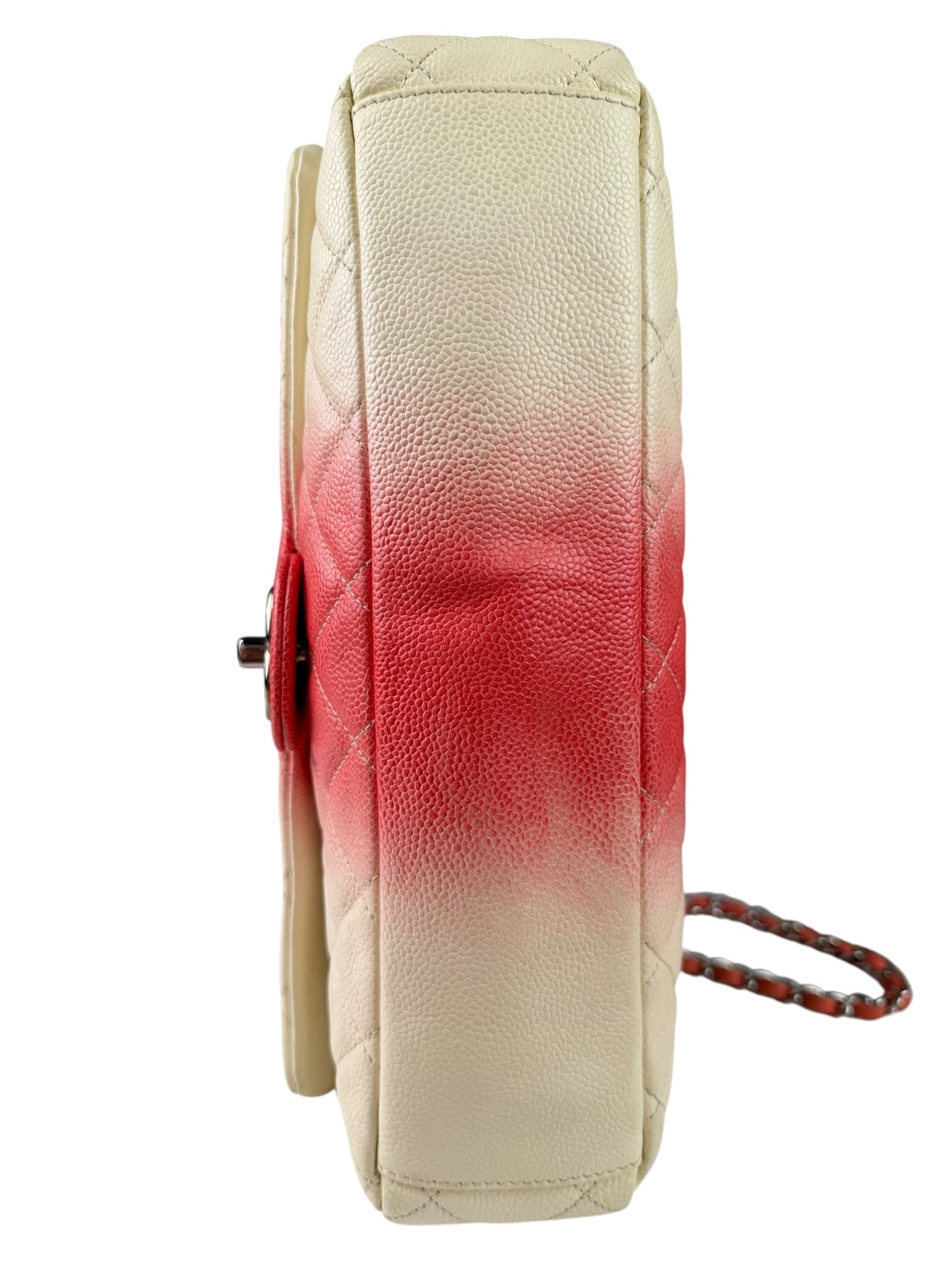 Chanel Quilted Caviar Ivory/Pink Ombre Jumbo Flap 2013