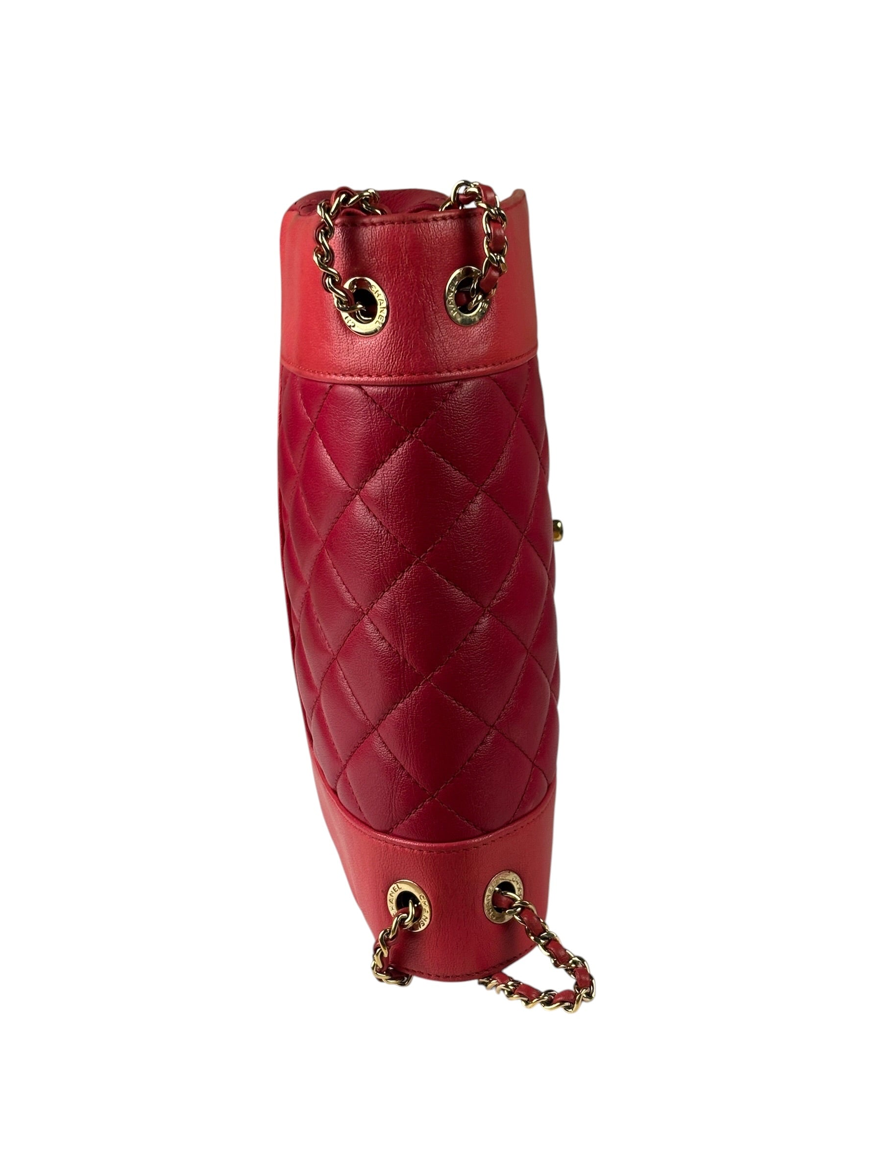 Chanel Pink/Red Quilted Leather Mademoiselle Double Flap Bag 2017