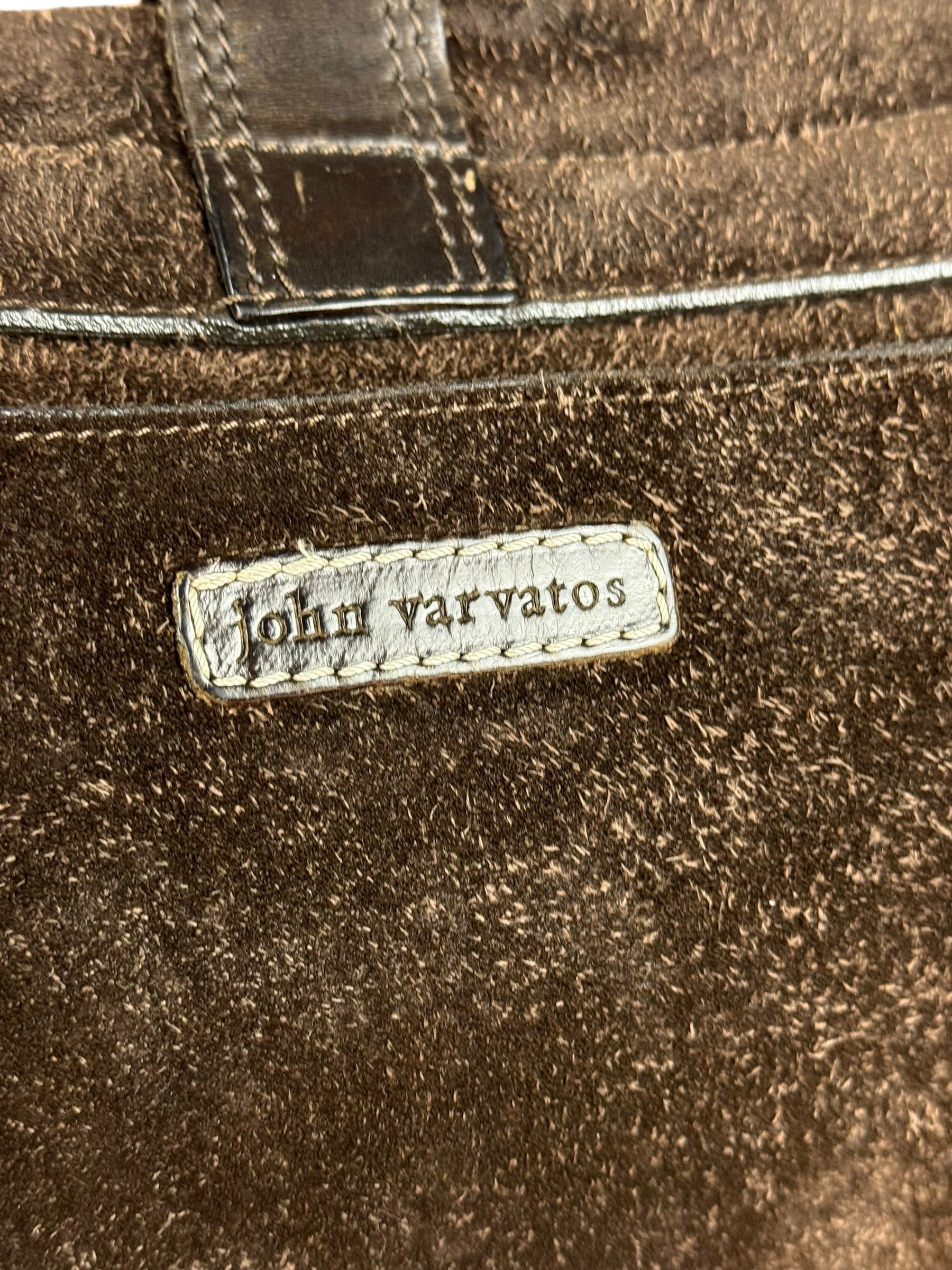John Varvatos Suede Messenger Bag