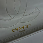 Chanel CC White Quilted Double Flap Bag 1988