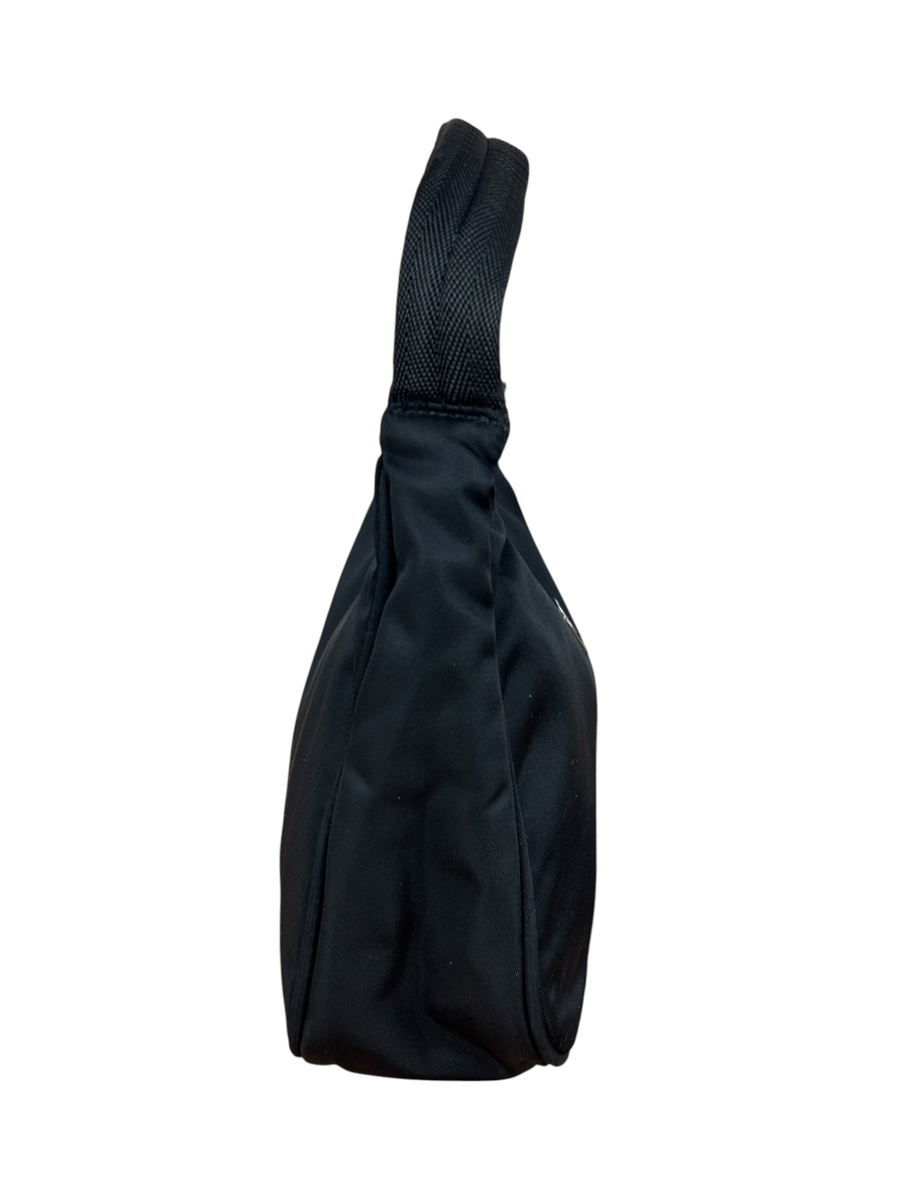 Prada Black Tessuto Nylon Mini Hobo Bag