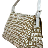 Fendi Vintage Beige Canvas Rubber FF Print Mamma Baguette