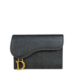 Christian Dior Black Bloom Flap Card Holder