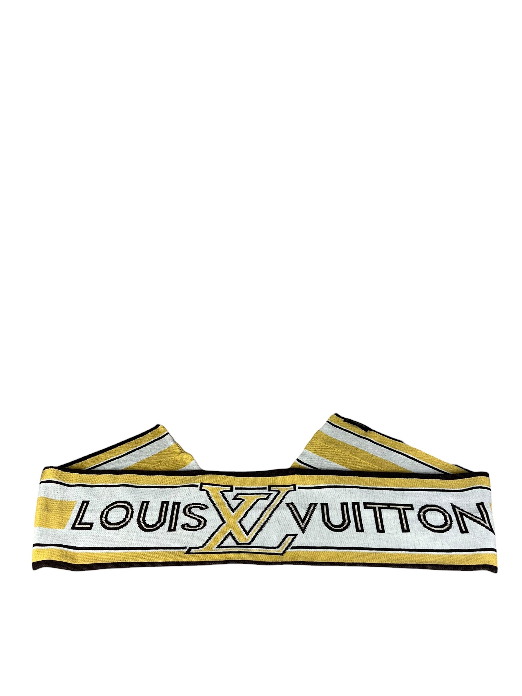 Louis Vuitton LV Essential Logo Scarf Yellow Wool