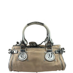 Chloe Beige/Silver Patent Leather Paddington Handbag