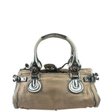 Chloe Beige/Silver Patent Leather Paddington Handbag