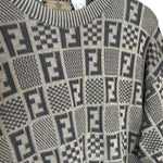 Fendi Vintage Brown FF Checkered Sweater