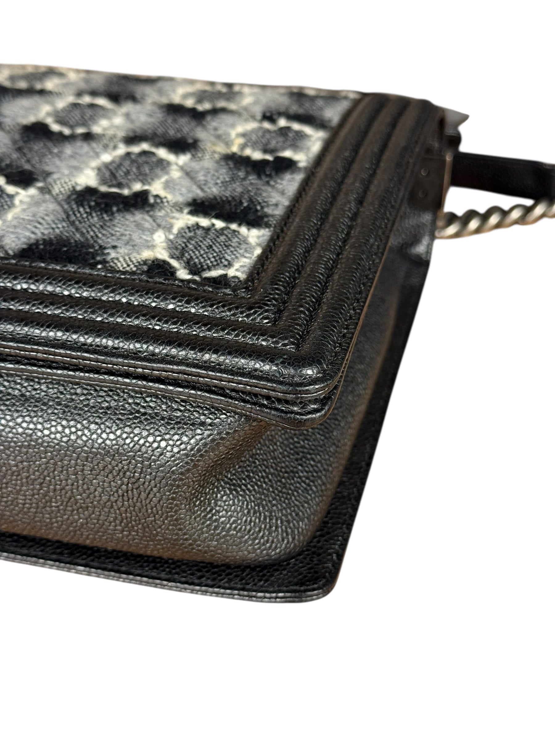 Chanel MultiColor Quilted Tweed Boy Bag