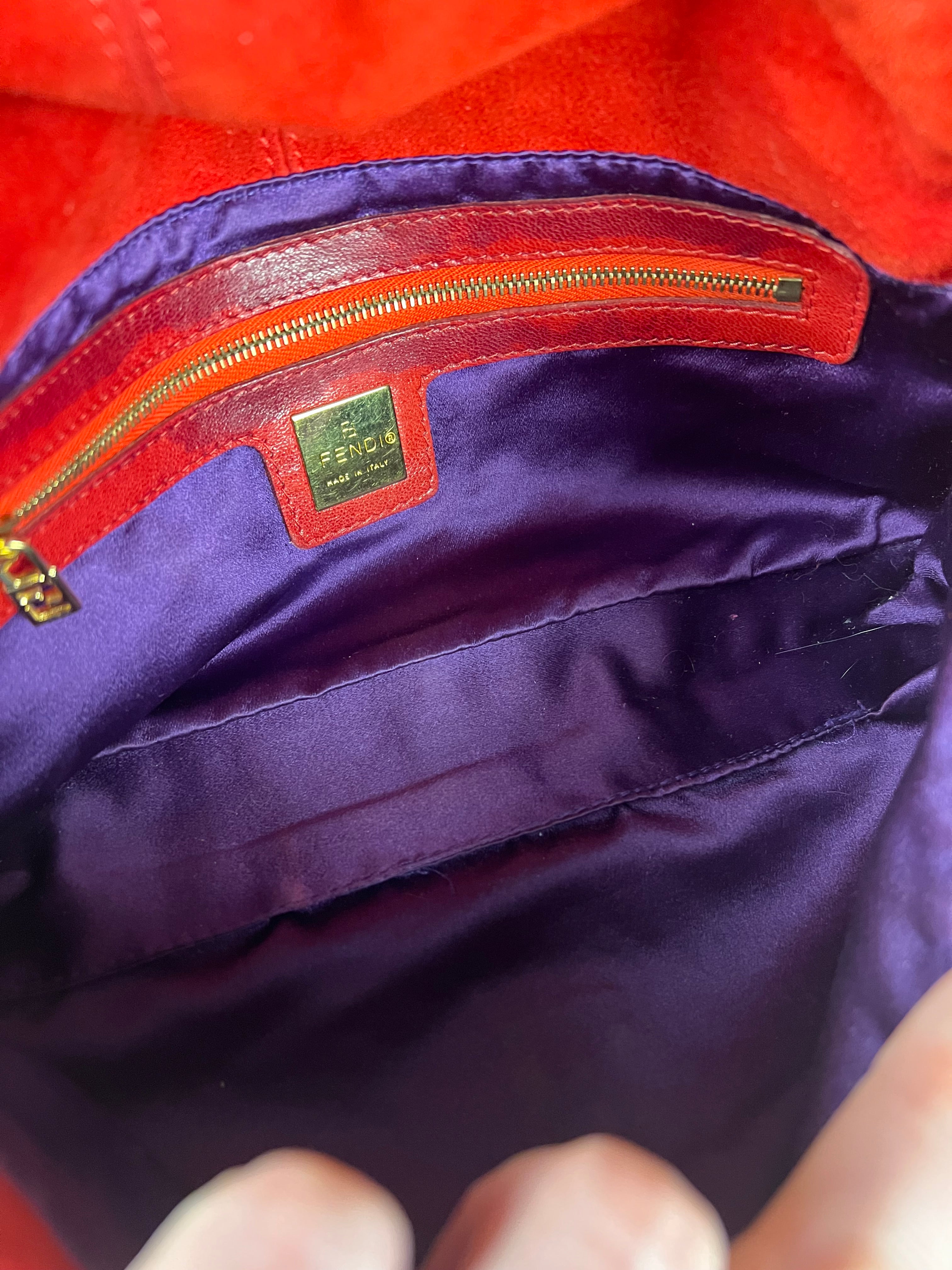 Fendi Baguette Red Suede