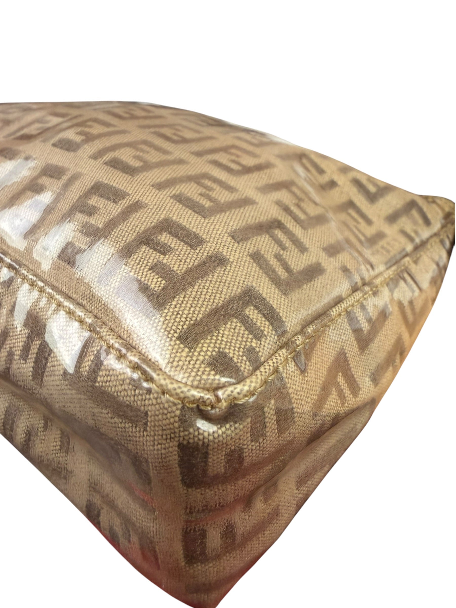 Fendi Vintage Beige PVC Zucca Pochette
