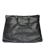 Balenciaga Black Leather Moto Bridge Zip Overnight Tote