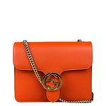 Gucci Orange Leather G Dollar Interlocking Small Shoulder Bag