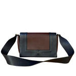 Celine Navy Blue/Burgundy Medium Frame Shoulder Bag