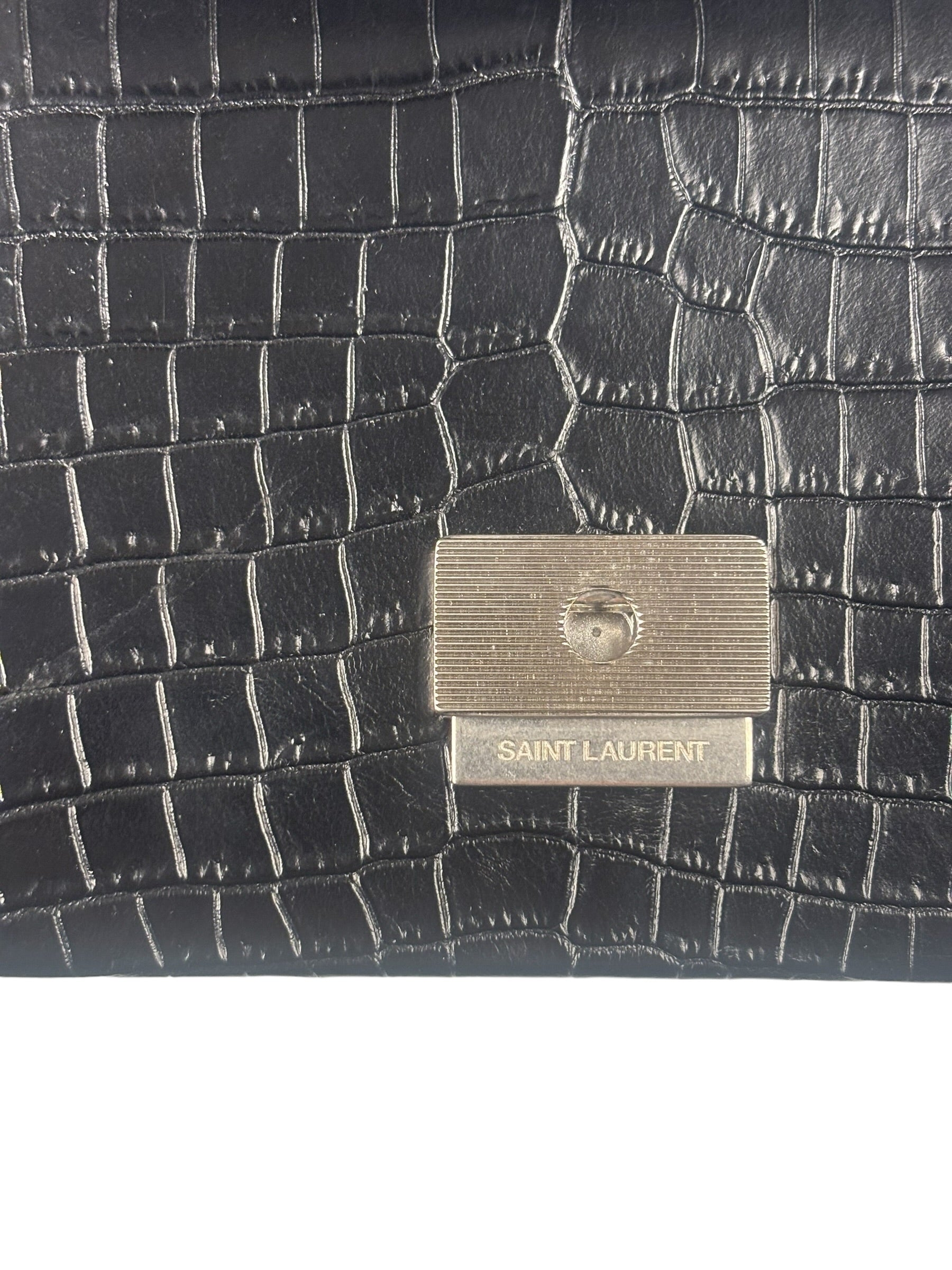 Saint Laurent Black Embossed Babylon Cross Body