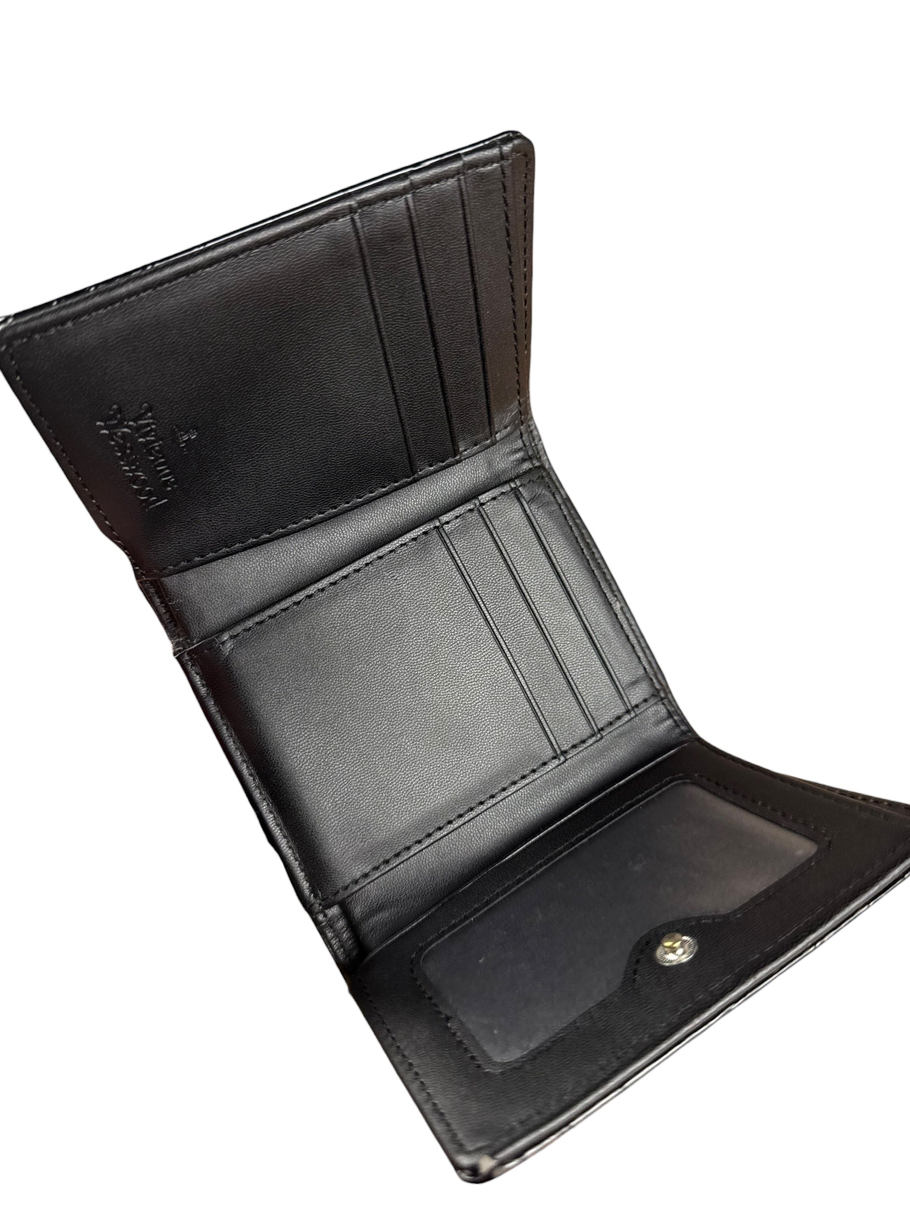 Vivienne Westwood Black Patent Croc Embossed Compact Wallet